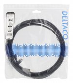 Deltaco S/FTP Cat6 patch cable, UV resistant, 3m, black