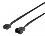 Deltaco Extension cable for 4-pin fans 0.3m, black