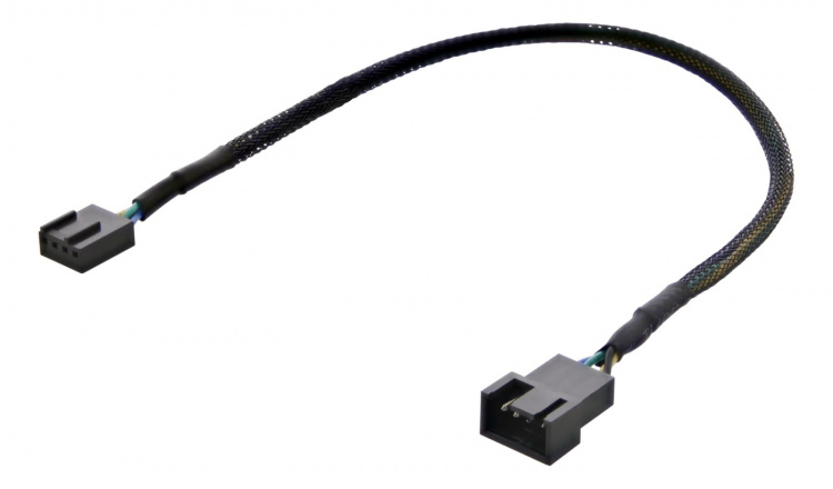 Deltaco Extension cable for 4-pin fans 0.3m, black