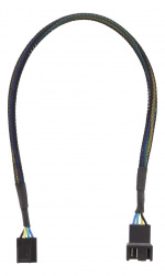 Deltaco Extension cable for 4-pin fans 0.3m, black