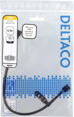 Deltaco Extension cable for 4-pin fans 0.3m, black