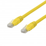 Deltaco U/UTP Cat6a patch cable, Delta cert, LSZH, 0.3m, yellow