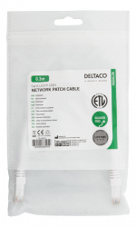 Deltaco 50-pack U/UTP Cat6 patch c., 0,3m, Delta-certif, LSZH, white