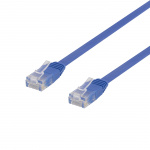 Deltaco U/UTP Cat6 patch cable, flat, 0.5m, 250MHz, blue