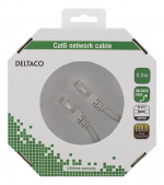 Deltaco U/UTP Cat6 patch cable, 0.5m, 250MHz, LSZH, grey
