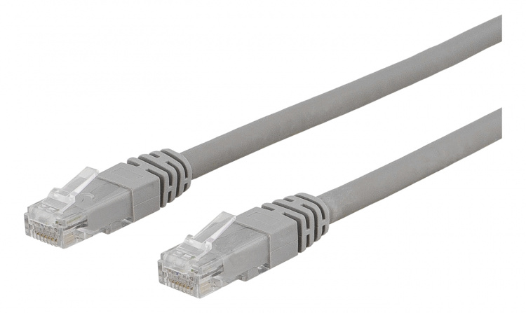 Deltaco U/UTP Cat6 patch cable, 0.5m, 250MHz, LSZH, grey