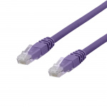 Deltaco U/UTP Cat6a patch cable, LSZH, 0.5m, purple