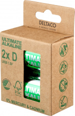 DELTACO Ultimate Alkaline D-batteri, 2-pack DELTACO Ultimate Alkaline D-batteri, 2-pack