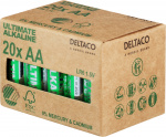 DELTACO Ultimate Alkaline AA-batteri, 20-pack