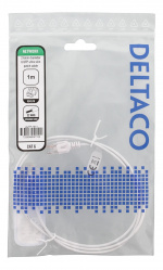 Deltaco U/FTP Cat6 patch cable slim 2.6 mm⌀ 1m 500MHz white