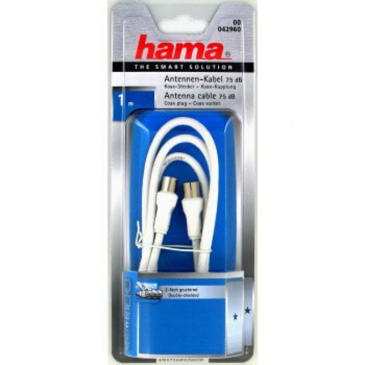Hama Kabel Antenn 75dB Vit 1m