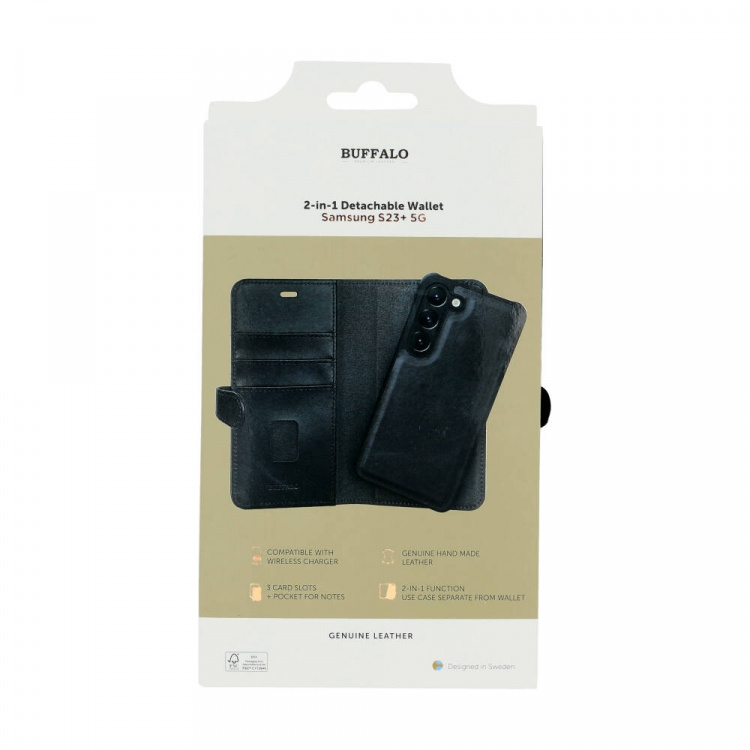 Buffalo Mobilfodral 2-i-1 3 Kortfack Svart - Samsung S23+ 5G