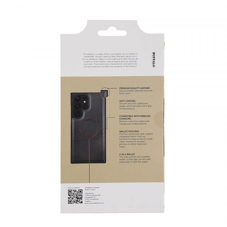 Buffalo Mobilfodral 2-i-1 3 Kortfack Svart - Samsung S23 Ultra 5G