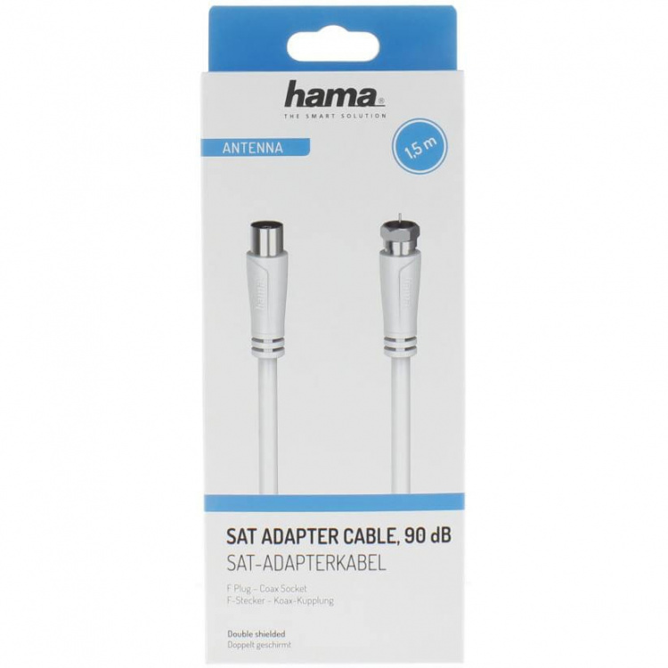 Hama Kabel Antenn SAT 90dB F-Plug-Coax Hona Vit 1.5m Hama Kabel Antenn SAT 90dB F-Plug-Coax Hona Vit 1.5m