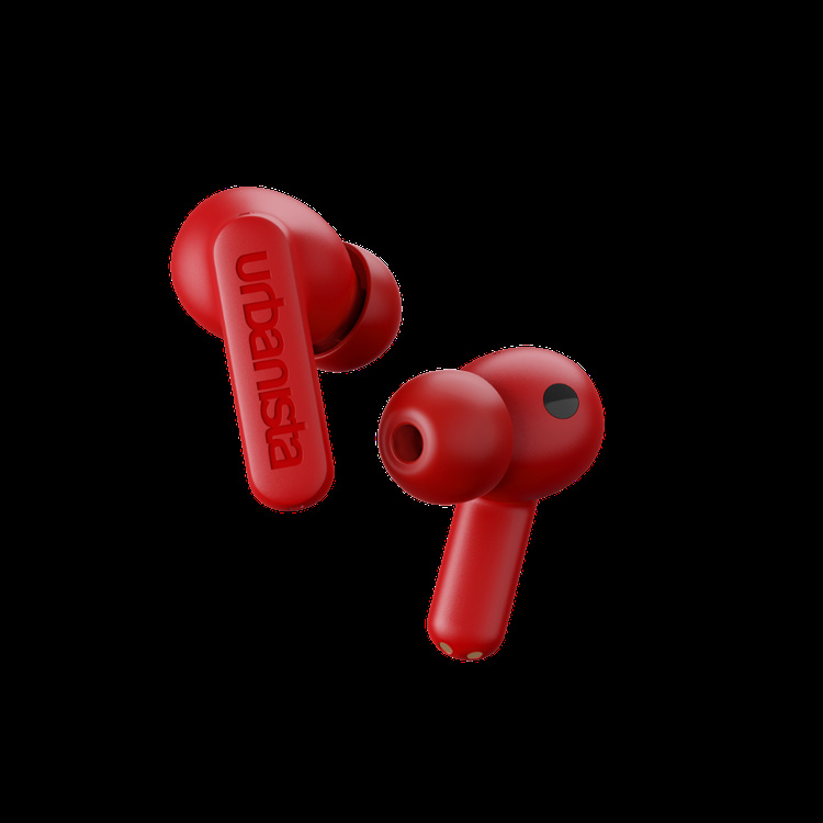 Urbanista Atlanta - In-Ear TWS-Hörlurar med Hybrid ANC, Vibrant Red