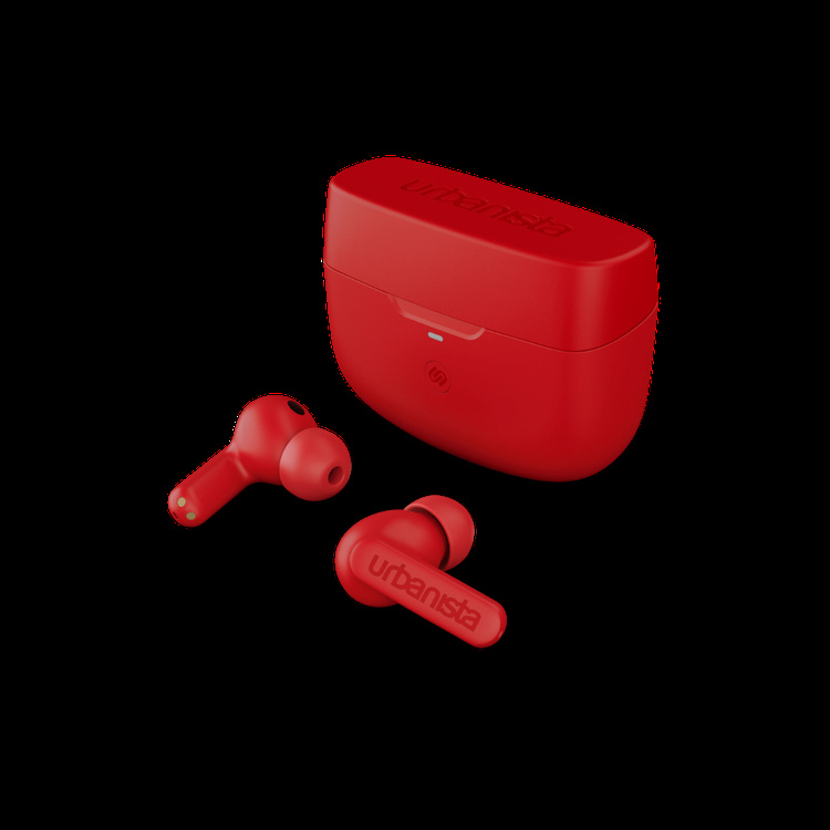 Urbanista Atlanta - In-Ear TWS-Hörlurar med Hybrid ANC, Vibrant Red