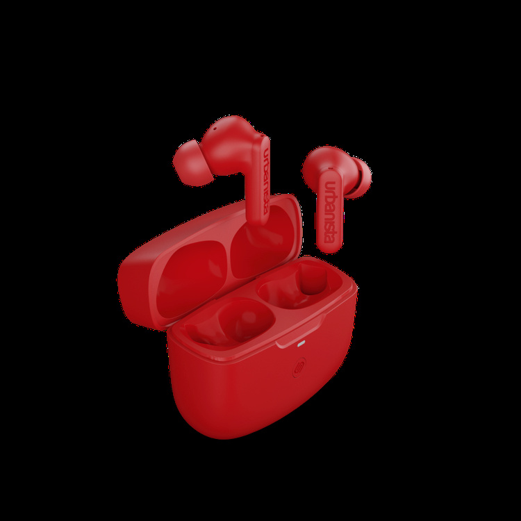 Urbanista Atlanta - In-Ear TWS-Hörlurar med Hybrid ANC, Vibrant Red