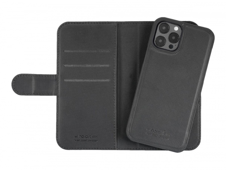 Holdit Wallet Case Magnet - Plånboksväska till Iphone 12/12 Pro, Svart