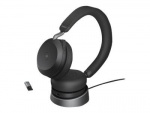 Jabra Office Trådade Hörlurar med Laddställ, Jabra Evolve2 75 Link380a Ms Stereo, Black