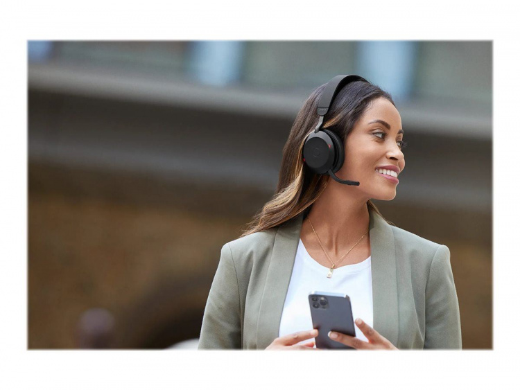 Jabra Office Trådade Hörlurar med Laddställ, Jabra Evolve2 75 Link380a Ms Stereo, Black