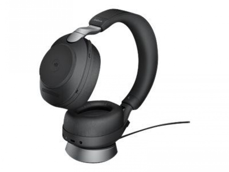 Jabra Office Trådlösa Hörlurar med Laddställ, Jabra Evolve2 85 Link380a Ms Stereo Black