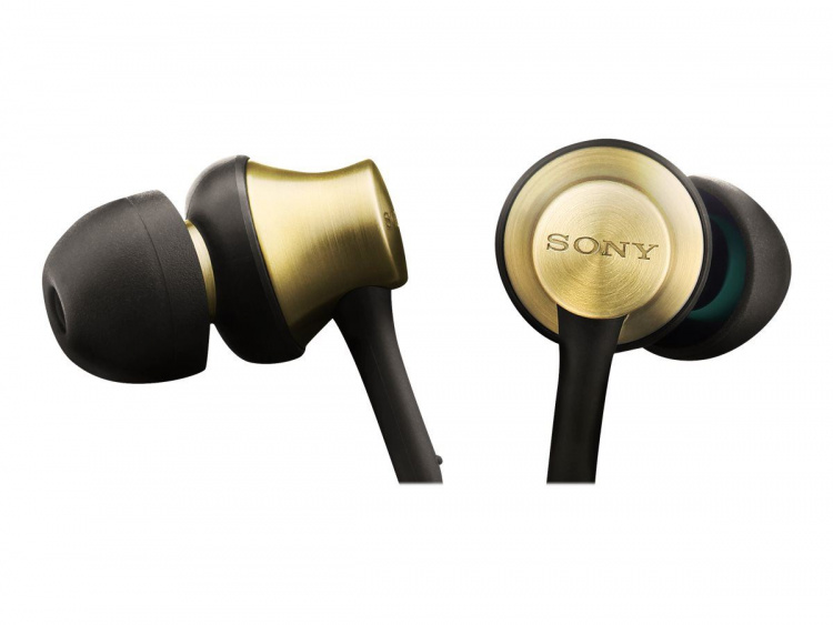 Sony MDR EX650AP - Trådade In-Ear Hörlurar med enastående ljudkvalitet, Svart/Guld