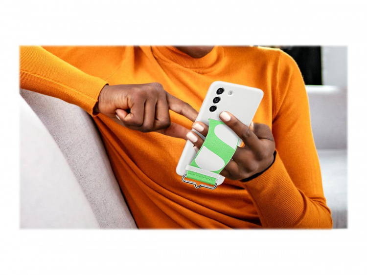 Samsung Silicone Cover - Mobilskydd med rem till Samsung Galaxy S21 FE, Vit