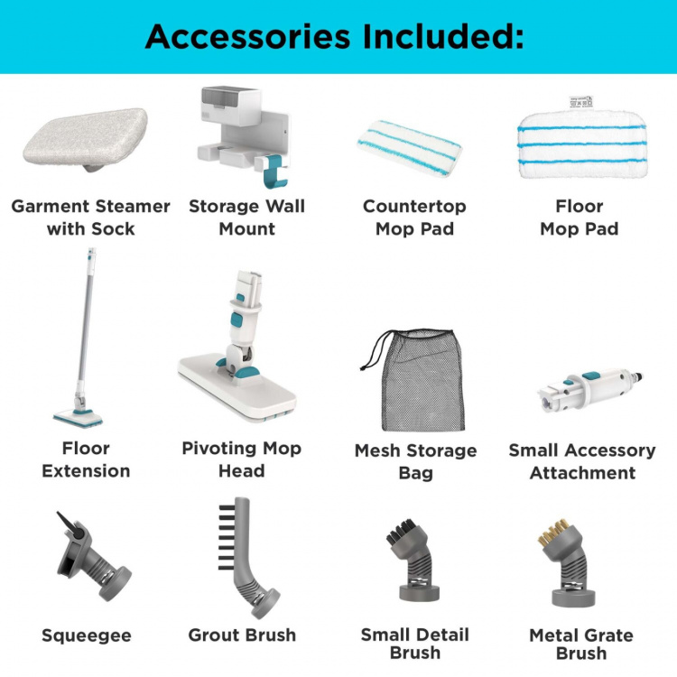 BLACK+DECKER Ångmopp 1500W Steamsystem 8st Tillbehör BLACK+DECKER Ångmopp 1500W Steamsystem 8st Tillbehör