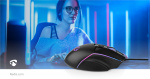 Nedis Gaming Mus | Trådbundet | 800 / 1200 / 2400 / 3200 / 4800 / 7200 dpi | Justerbar DPI | Antal knappar: 6 | Högerhänt | 1.50 m | LED