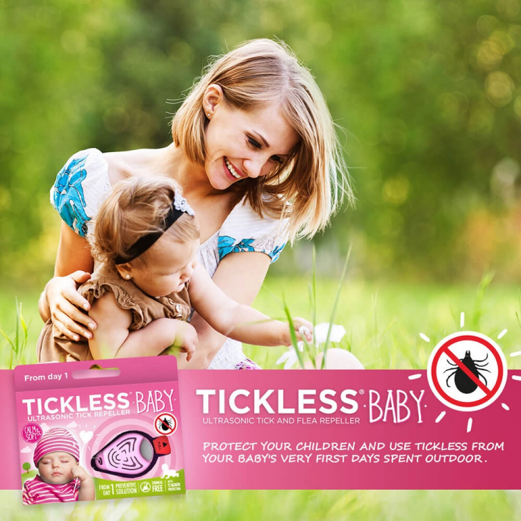 TICKLESS Fästingskydd Baby/Barn Rosa