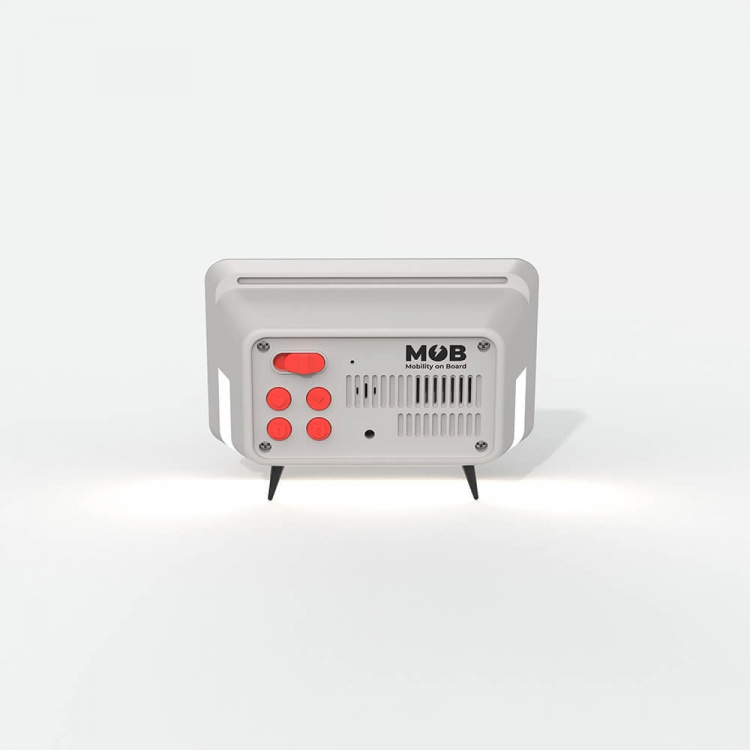 Mobility On Board Clock with Light TV Retro Black/Grey
