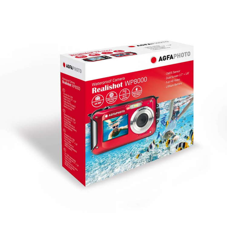 Agfa Digitalkamera WP8000 CMOS WP 24MP Röd Full HD