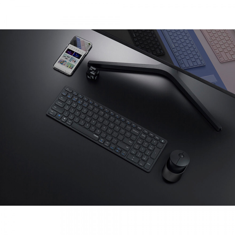 Rapoo Tangentbord/Mus-set 9750M Multi-Mode Trådlöst Mörkgrå Rapoo Tangentbord/Mus-set 9750M Multi-Mode Trådlöst Mörkgrå