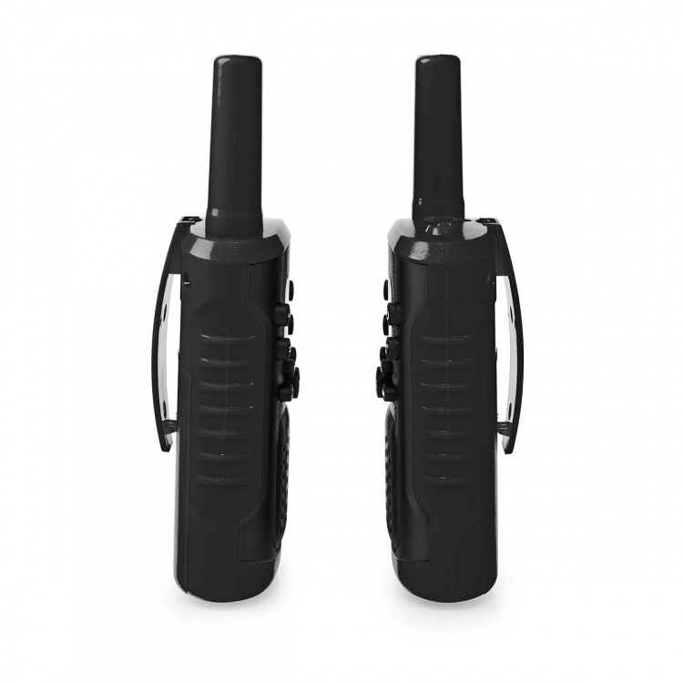 Nedis Walkie-talkie Set | 2 handenheter | Upp till 6 km | Frekvens kanaler: 8 | PTT / VOX | 180 min | Hörlursuttag | 2 Headset | Svart