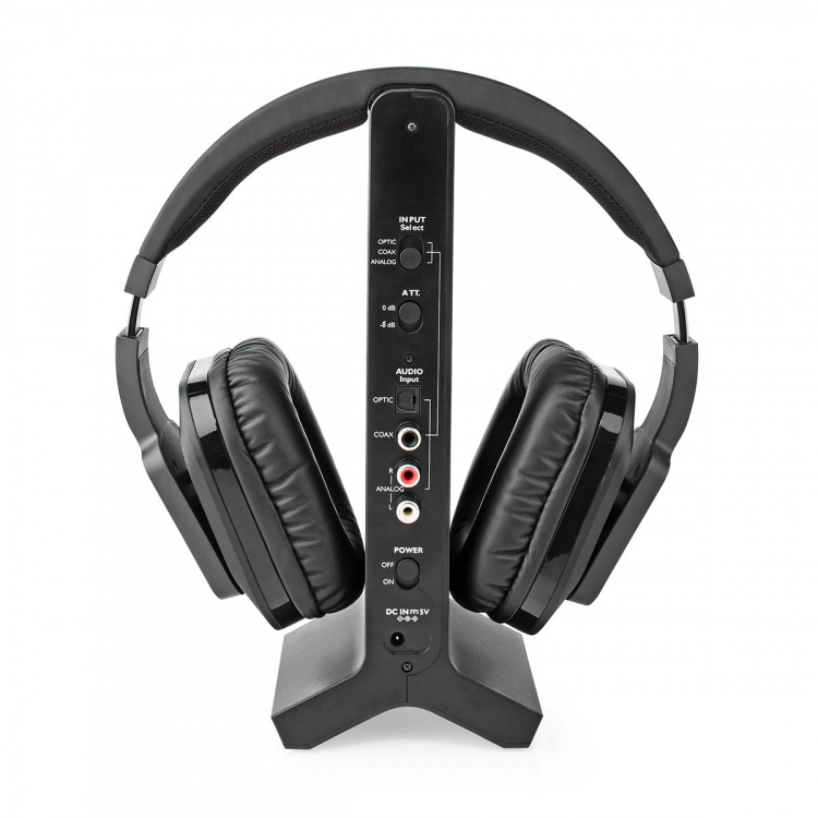 Nedis Trådlösa TV-hörlurar | Wi-Fi | Over-Ear | Maximal batteritid: 8 timmar | 25 m | Digitalt ljud | Batteri docka | Svart Nedis Trådlösa TV-hörlurar | Wi-Fi | Over-Ear | Maximal batteritid: 8 timmar | 25 m | Digitalt ljud | Batteri docka | Svart