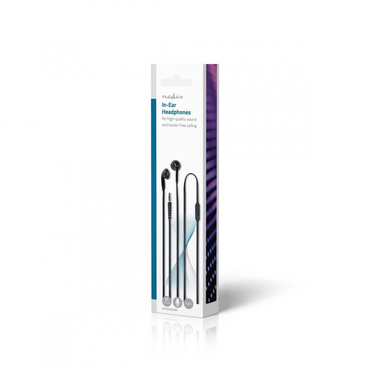 Nedis Trådbundna Hörlurar | 3.5 mm | Kabellängd: 1.20 m | Inbygd mikrofon | Volymkontroll | Svart