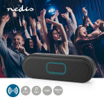 Nedis Bluetooth® Högtalare | Maximal batteritid: 12 timmar | Handhållen design | 16 W | Stereo | Inbygd mikrofon | IPX6 | Synkroniseringsbar | Svart
