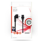 Nedis Strömkabel | Strömkontakt Hane | IEC-320-C13 | Vinklat | Rak | Nickelplaterad | 2.00 m | Rund | PVC | Svart | Kuvert