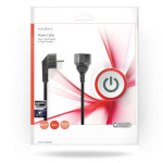 Nedis Strömkabel | Strömkontakt Hane | Strömkontakt Hona | Vinklat | Rak | Nickelplaterad | 2.00 m | Rund | PVC | Svart | Kuvert