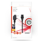 Nedis Strömkabel | UK-kontakt Hane | IEC-320-C13 | Vinklat | Rak | Nickelplaterad | 3.00 m | Rund | PVC | Svart | Kuvert