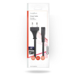 Nedis Strömkabel | Euro Man | IEC-320-C1 | Rak | Rak | Nickelplaterad | 2.00 m | Lindad | PVC | Svart | Kuvert Nedis Strömkabel | Euro Man | IEC-320-C1 | Rak | Rak | Nickelplaterad | 2.00 m | Lindad | PVC | Svart | Kuvert