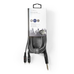 Nedis Stereoljudkabel | 6.35 mm Hane | 2x RCA Hane | Nickelplaterad | 3.00 m | Rund | Mörkgrå | Kartonghylsa