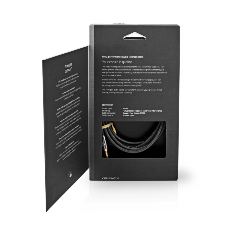 Nedis Stereoljudkabel | 3.5 mm Hane | 3.5 mm Hane | Guldplaterad | 2.00 m | Rund | Grå / Grått Med Metall | Kartong med täckt fönster Nedis Stereoljudkabel | 3.5 mm Hane | 3.5 mm Hane | Guldplaterad | 2.00 m | Rund | Grå / Grått Med Metall | Kartong med täckt fönster