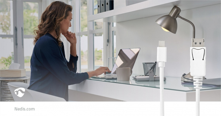 Nedis Mini Displayport-kabel | DisplayPort 1.4 | Mini DisplayPort Hane | DisplayPort Hane | 48 Gbps | Nickelplaterad | 2.00 m | Rund | PVC | Vit | Blister Nedis Mini Displayport-kabel | DisplayPort 1.4 | Mini DisplayPort Hane | DisplayPort Hane | 48 Gbps | Nickelplaterad | 2.00 m | Rund | PVC | Vit | Blister