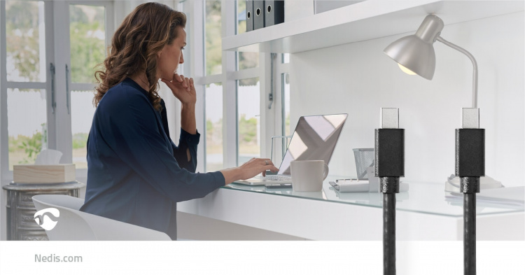 Nedis Mini Displayport-kabel | DisplayPort 1.4 | Mini DisplayPort Hane | Mini DisplayPort Hane | 48 Gbps | Nickelplaterad | 2.00 m | Rund | PVC | Svart | Kuvert