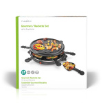 Nedis Gourmet / Raclette | Grill | 6 Personer | Spatel | Non-stick beläggning | Runda