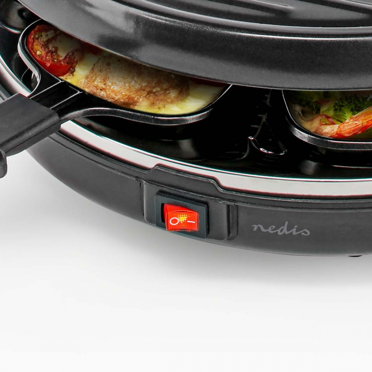 Nedis Gourmet / Raclette | Grill | 6 Personer | Spatel | Non-stick beläggning | Runda