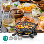 Nedis Gourmet / Raclette | Grill | 6 Personer | Spatel | Non-stick beläggning | Runda