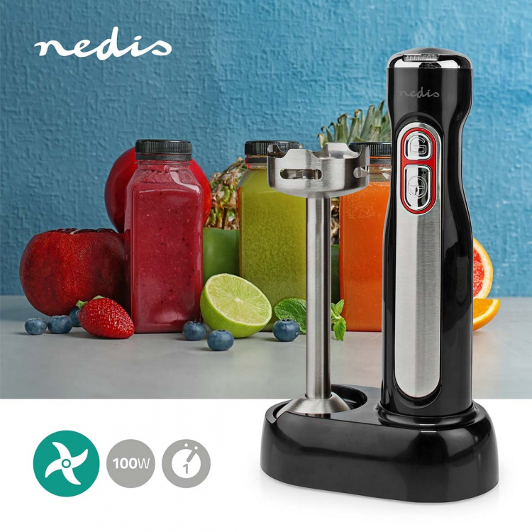 Nedis Stavmixer | 100 W | Hastighetsinställningar: 1 hastighetsinställning | Silver / Svart