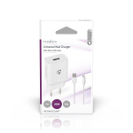 Nedis Väggladdare | 12 W | Snabbladdnings funktion | 2.4 A | Antal utgångar: 1 | USB-A | Micro USB (Lös) Kabel | 1.00 m | Single Voltage Output | Vit